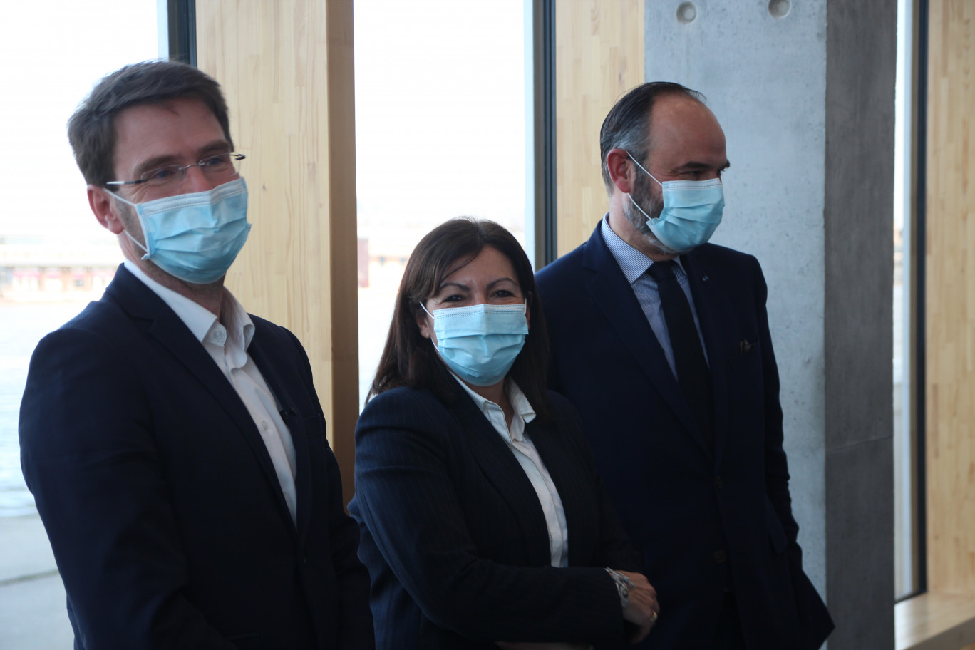 Edouard Philippe et Anne Hidalgo ont répondu à l’invitation de Nicolas Mayer-Rossignol, pour lancer de nouveaux projets de développement. (© Aletheia Press / B.Delabre)