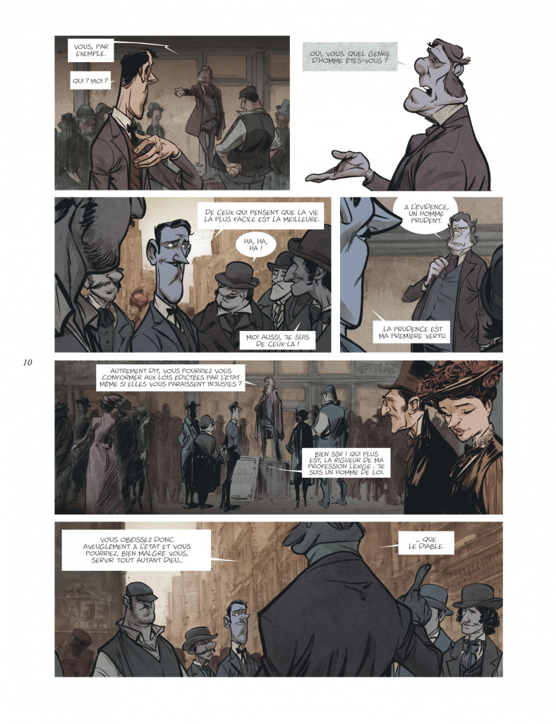 Quelques planches de la BD "Bartleby, le scribe".