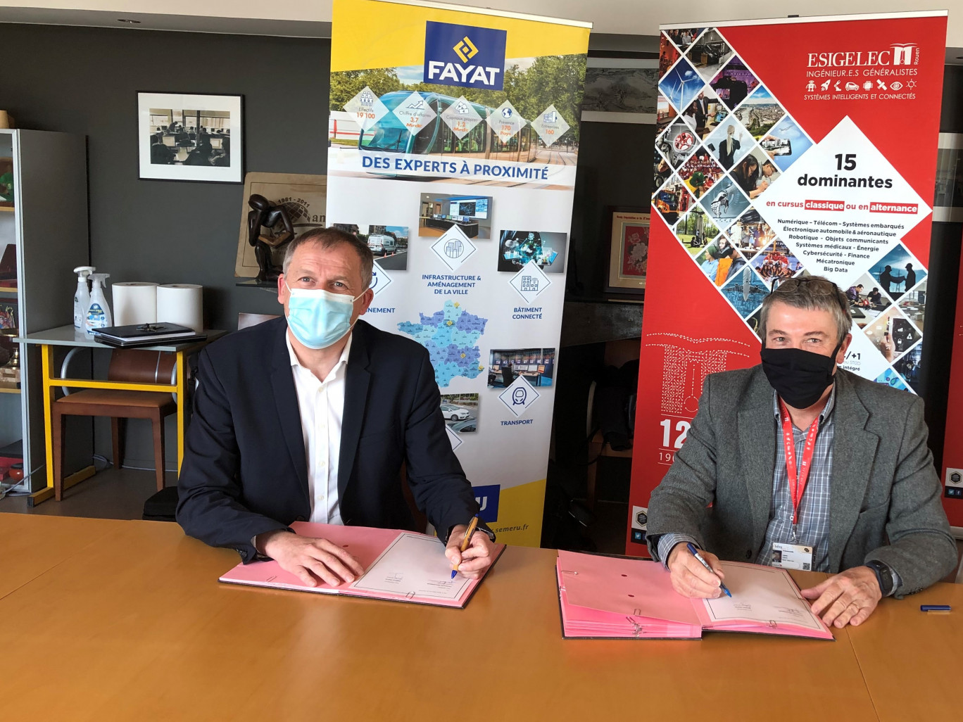 L’Esigelec a signé une convention de partenariat avec la société Semeru-Fayat Energie Services. (Photo Esigelec)