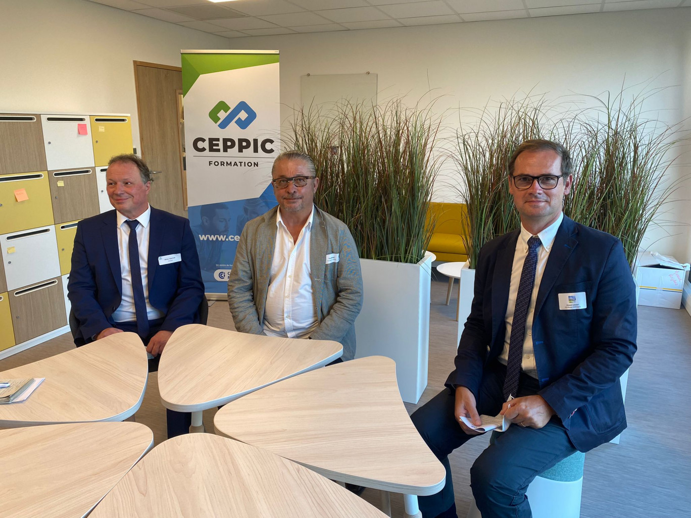 De gauche à droite : Olivier Gontier, directeur du Ceppic ; Eric Barat, président de Ceppic Association et Vincent Laudat, président de la CCI Rouen Métropole.