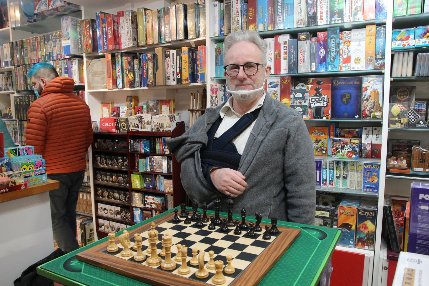 Vincent Sardain, gérant de jeux Aventure Ludik, spécialiste rouennais des jeux traditionnels. (Aletheia Press / B. Delabre)