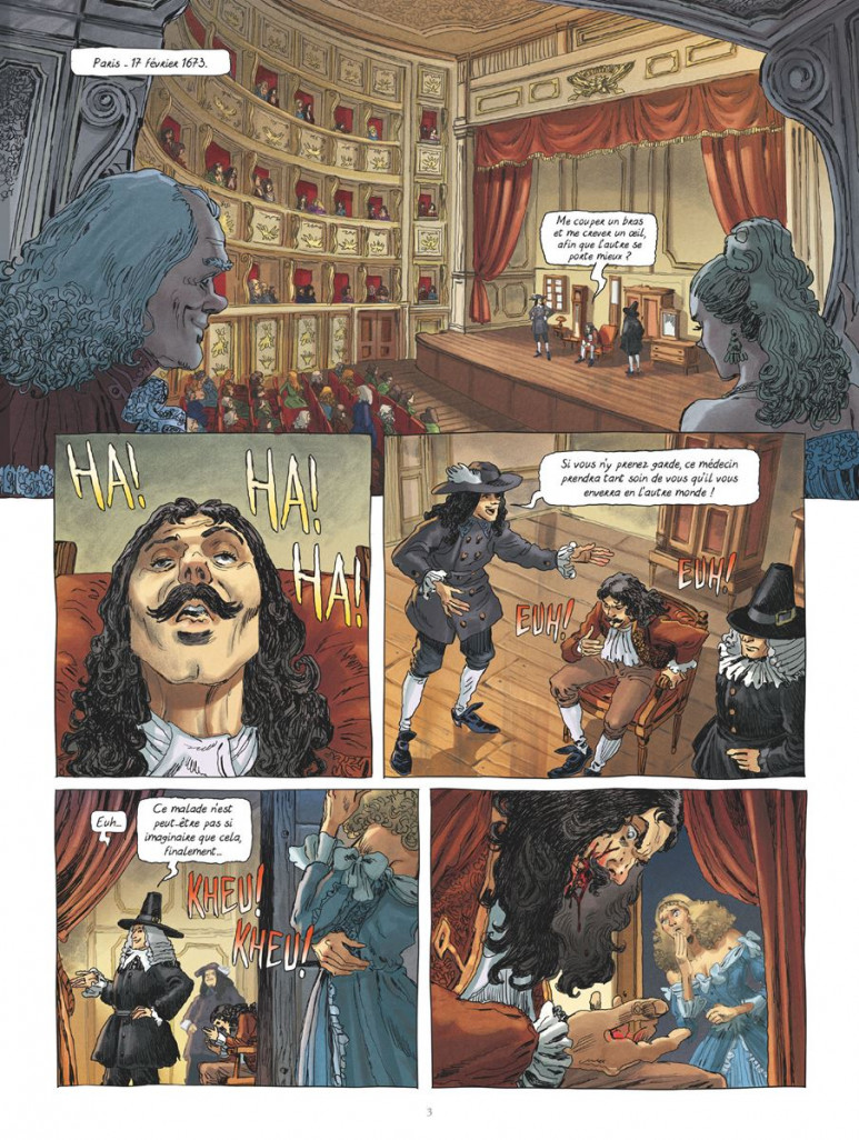 Quelques planches de la BD "Molière".