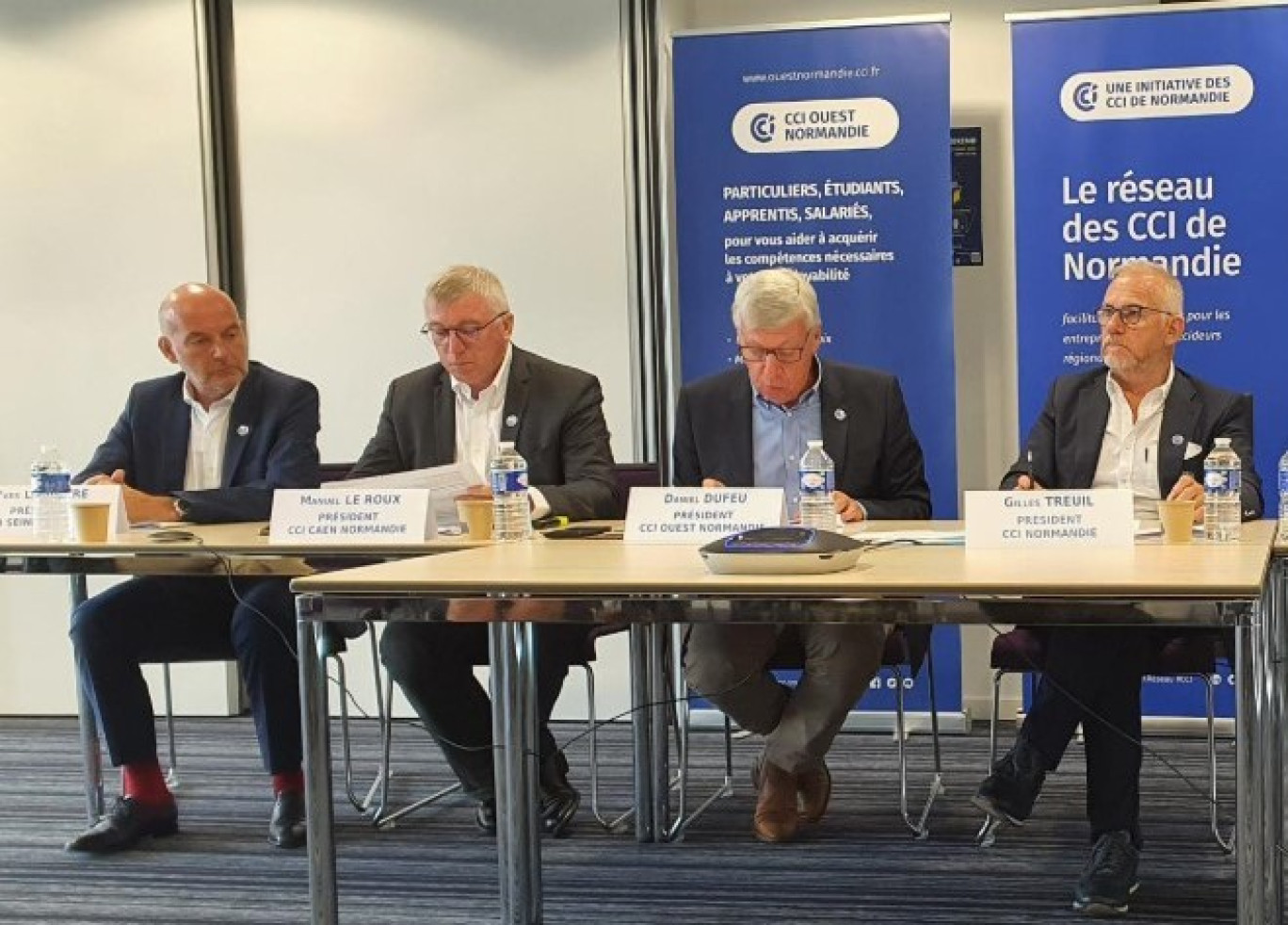 Quatre présidents des CCI de Normandie étaient présents pour la conférence de presse de rentrée.