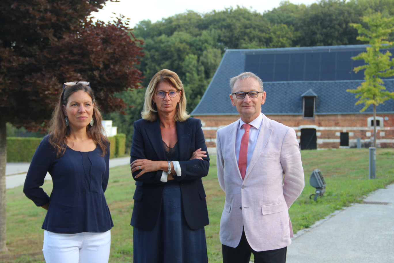 De gauche à droite, Sophie Héluin, de Caux Seine Développement, en charge de #rebond, Virginie Carolo-Lutrot, présidente de Caux Seine agglo et Jean-Marc Vasse, président de Caux seine développement (© Aletheia Press / L. Brémont)