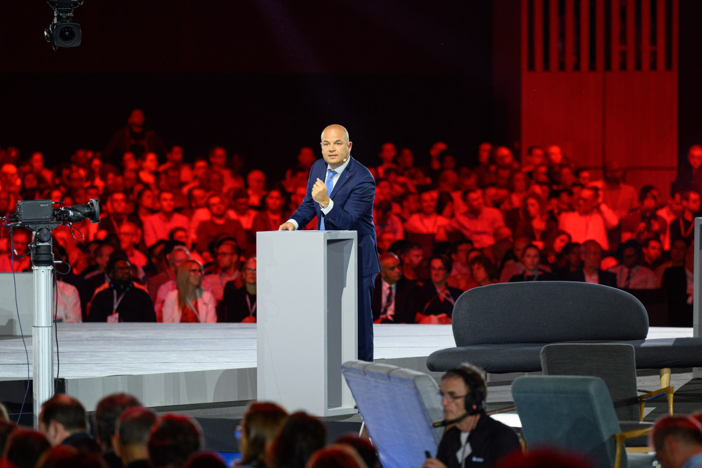 Lionel Canesi a souligné «la pertinence de la profession sur tous les sujets extra-financiers». Comme «amener les 3,5 millions d’entreprises que nous accompagnons vers la sobriété énergétique». © Vincent Krieger