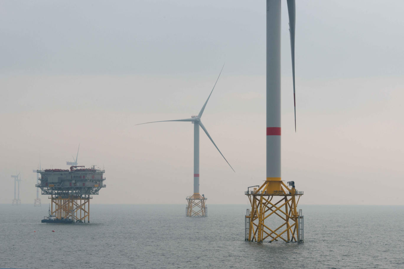 Les 62 éoliennes en pleine mer, de 8 MW chacune, devraient être mises en service en 2026. (© Nicolas Job)