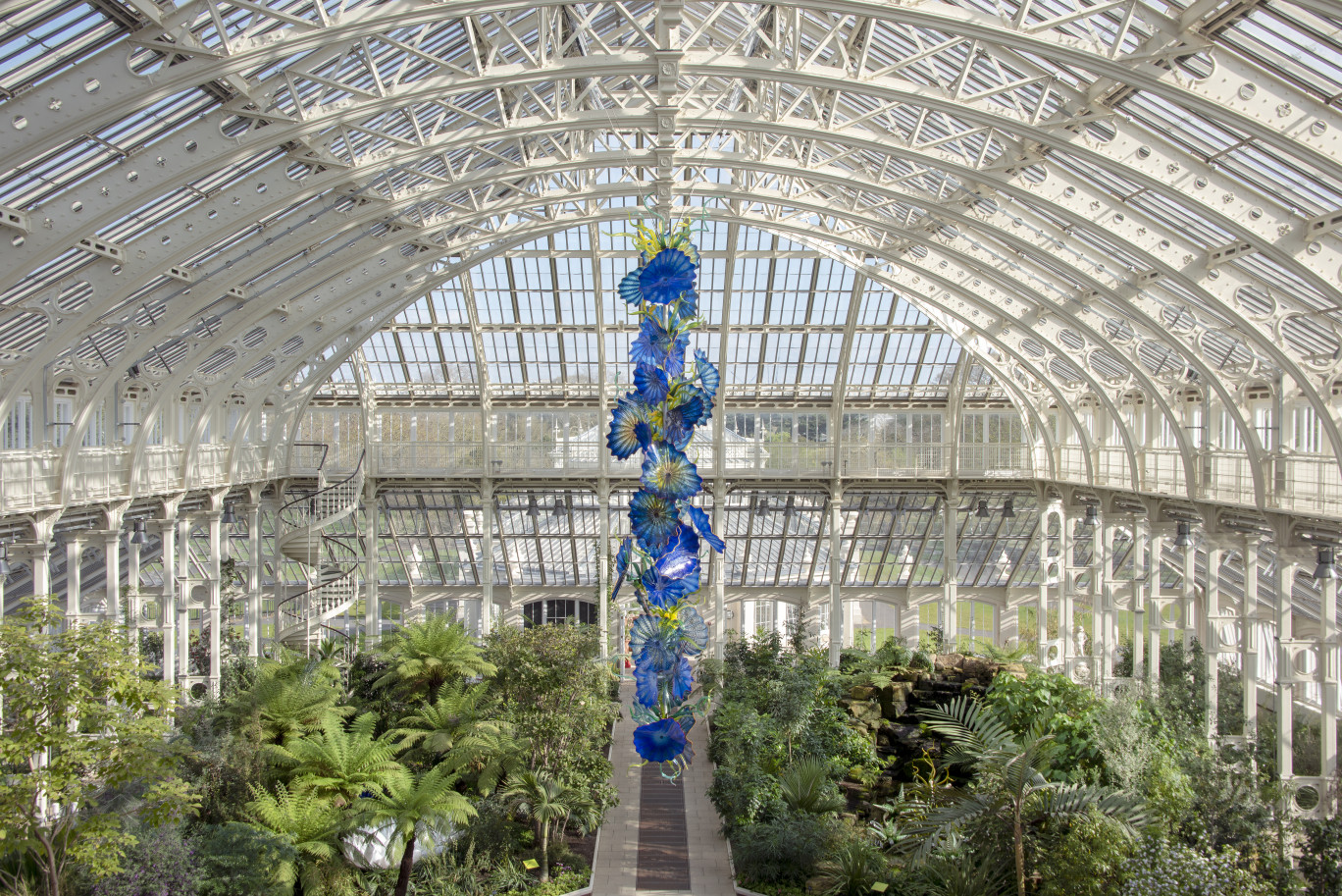 Dale Chihuly, Temperate House Persians, 2018 and Yellow Herons and Reeds, 2007-13, © Royal Botanic Gardens, Kew, London, installed 2019