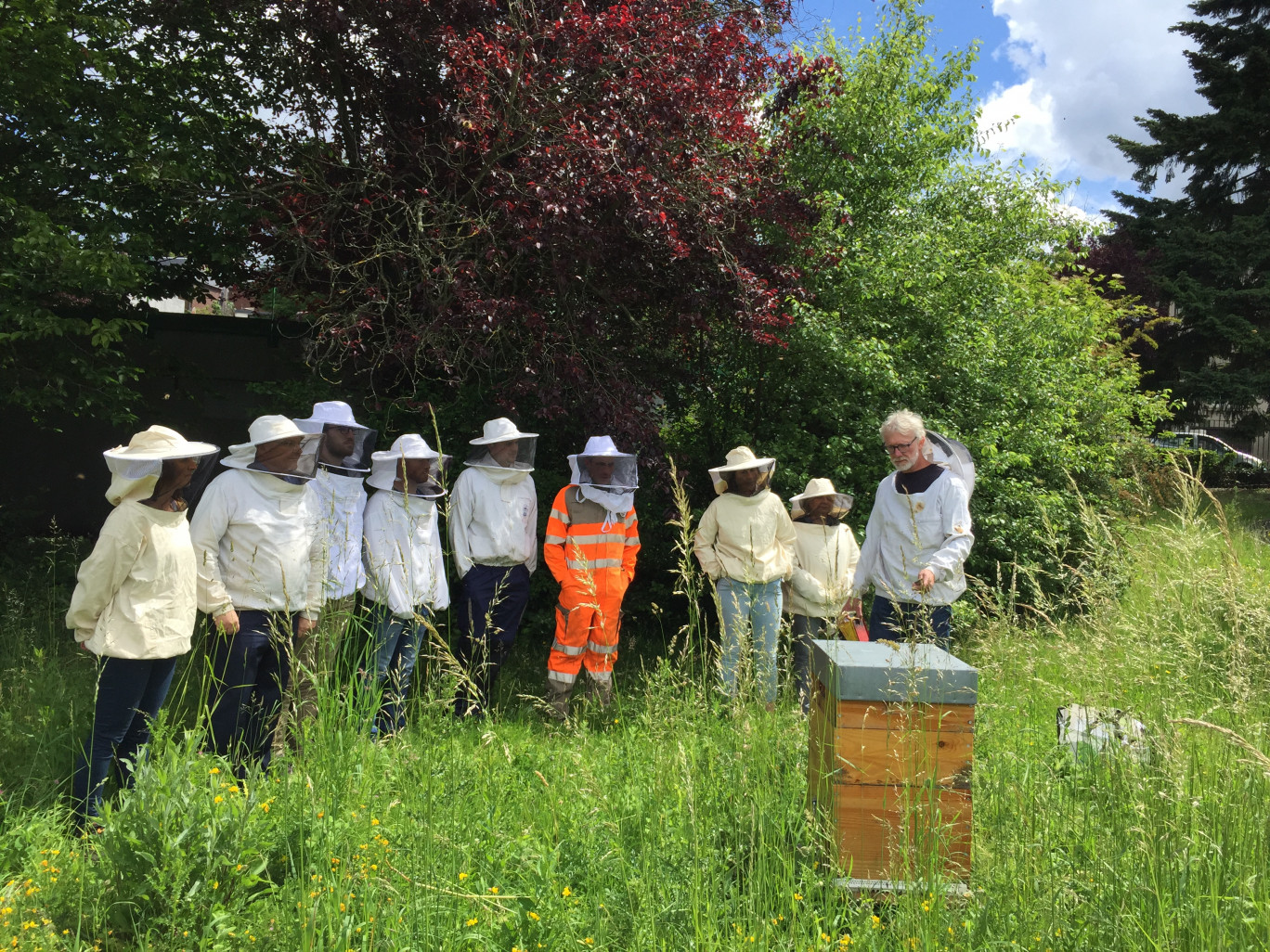 Crédit : BD pour Aletheia Press,
 « L’entreprise a installé des ruches sur le site de l’usine de production d’eau potable de Maromme ».
